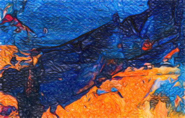 Grunge texture. Abstract background. Oil paint. Dry brush strokes. Simple pattern. Design template. Creative wallpaper. Scratches elements.