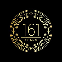 161 years anniversary logo template. 161st line art vector and illustration.