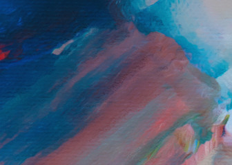 Fototapeta premium Close up oil paint abstract background. Art textured brushstrokes in macro. Part of painting. Old style artwork. Dirty watercolor texture. Modern pattern. Chaotic splashes. Multi-colors design.