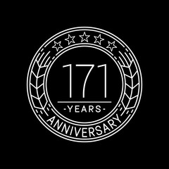 171 years anniversary logo template. 171st line art vector and illustration.