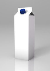 Single blank milk carton mockup render