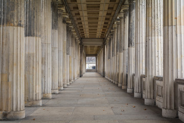 Row of classic greek columns in Berlin, Germany - obrazy, fototapety, plakaty