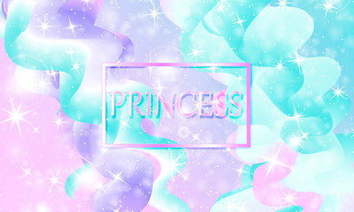 Princess background. Stars pink. Unicorn pattern.