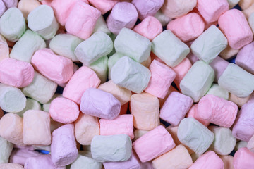 Multicolored Marshmallow close up. Food background.