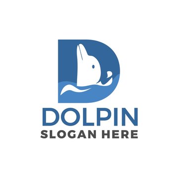  the letter D and the picture of the dolphin become the logo