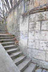 old stone stairs in the park