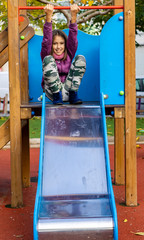 Little girl playing in park