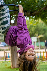 Little girl playing in park