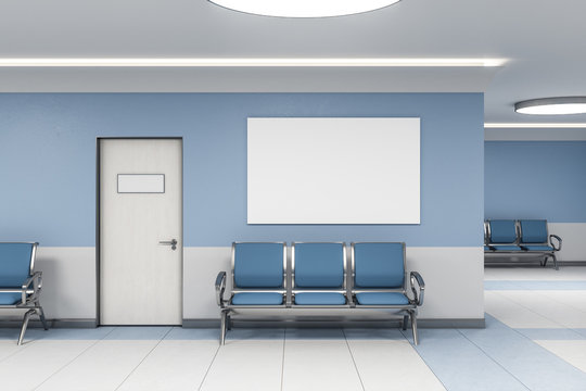Contemporary Waiting Room And Blank Poster