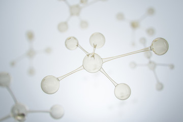 Creative molecule on gray background