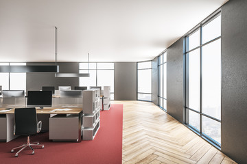 Minimalistic coworking office interior