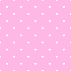 Romantic Pink Seamless Polka Heart Vector Pattern Background for Valentine Day ( February 14 ), 8 March, Mother's Day, Marriage, Birth Celebration. Lovely Chic Design.