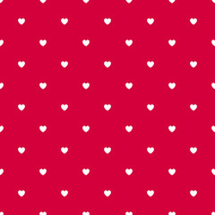 Romantic Red Seamless Polka Heart Vector Pattern Background for Valentine Day ( February 14 ), 8 March, Mother's Day, Marriage, Birth Celebration. Lovely Chic Design.