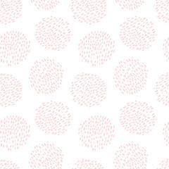 Hand drawn stylish modern seamless abstract pattern with round shapes, scandinavian design style. Vector illustration