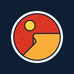 simple logo badge nature design, for t-shirt prints, patches, emblems, posters, badges and labels and other uses