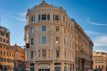 Colorful street of Rome city and capital of Italy
