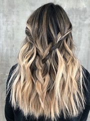 Blonde Balayage Hair on Dark Hair