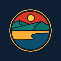 simple logo badge nature design illustration