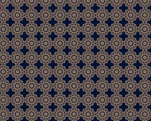Vector  Arabic pattern background Geometric seamless muslim ornament backdrop. Vector illustration of islamic texture. Traditional arabic decor on dark blue background and gold ornament