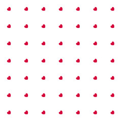 Romantic Red Seamless Polka Hearts Vector Pattern Background for Valentine Day or Mother's Day. Scrapbooking, Invitation, Wrapping Paper, Greeting Card Cute Illustration.