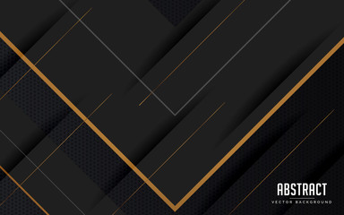 Abstract Background Black and Gold Color Modern Minimal Design