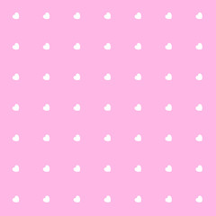 Romantic Pink Seamless Polka Hearts Vector Pattern Background for Valentine Day or Mother's Day. Poster, Flier, Invitation, Wrapping Paper, Greeting Card or Banner.