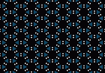 Fototapeta na wymiar Seamless geometric pattern design illustration. Background texture. In black, blue, white colors.