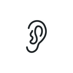 Ear, hearing icon template color editable. Ear symbol vector sign isolated on white background illustration for graphic and web design.