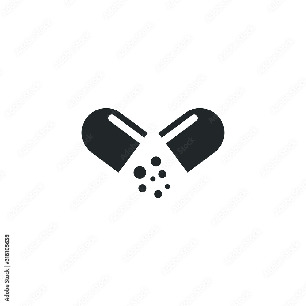 Poster capsule icon template color editable. medicine symbol vector sign isolated on white background illus