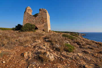Torre Uluzzo in the Regional Park of Porto Selvaggio in Apulia - Italy