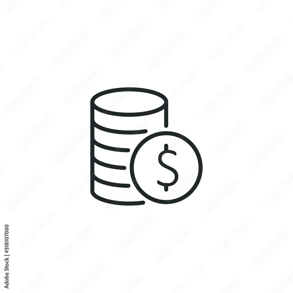 Poster coin icon template color editable. coin symbol vector sign isolated on white background illustration