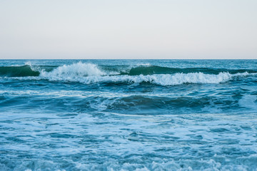 Black sea waves, stormy.The horizon line.