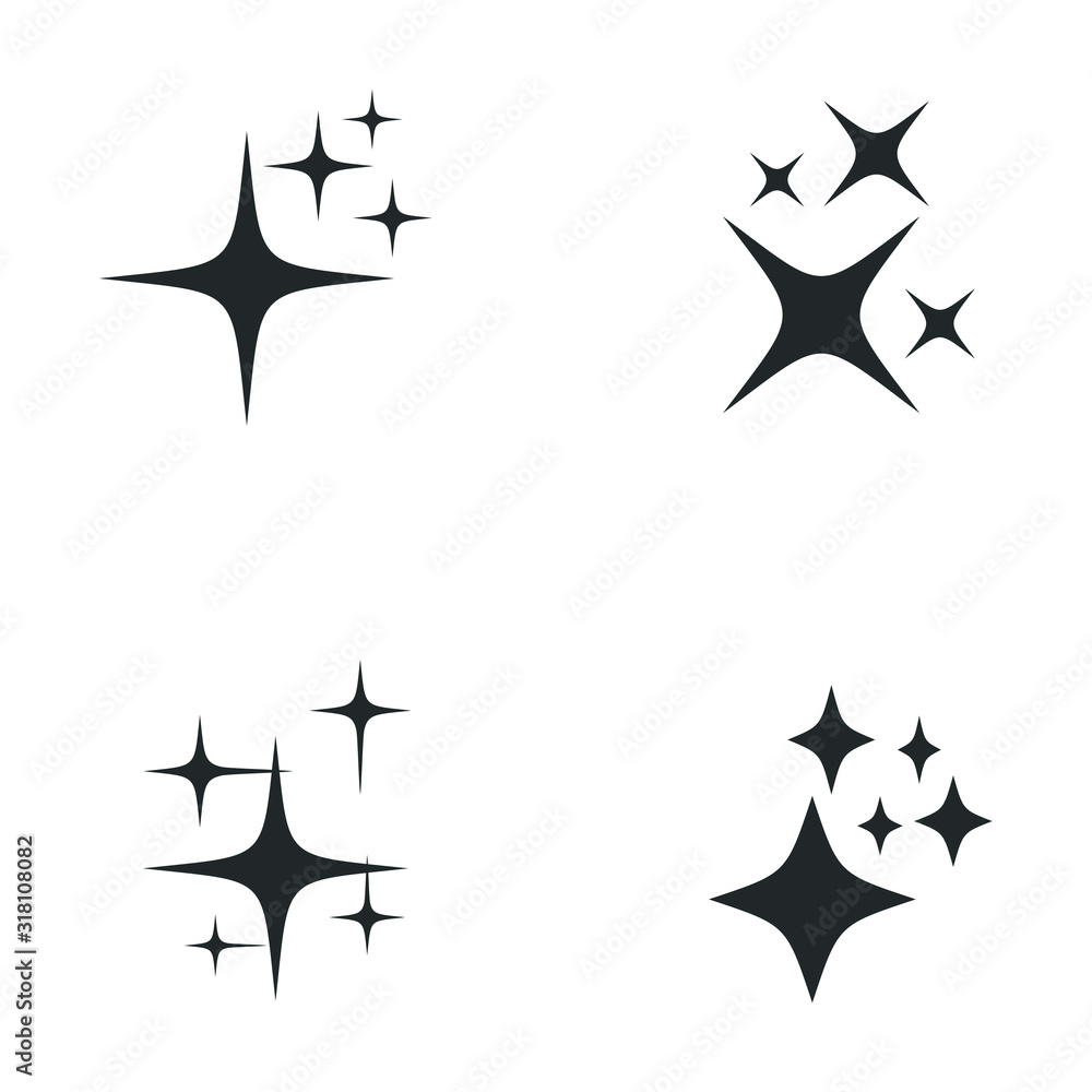 Aufkleber shine icon template color editable. shine symbol vector sign isolated on white background illustrati