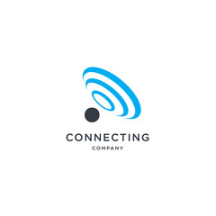 wifi sound signal connection, sound radio wave logo symbol. vector illustration isolated on white background