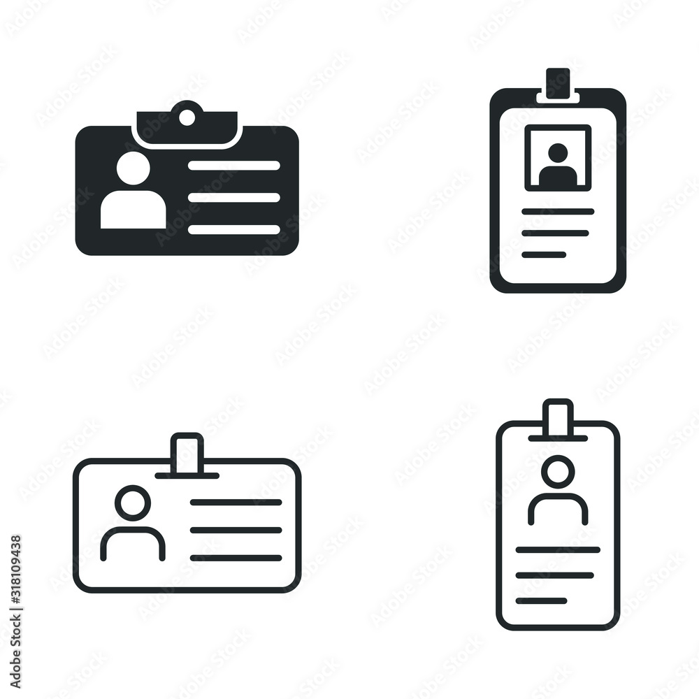 Aufkleber id card icon template color editable. identification card symbol vector sign isolated on white backg