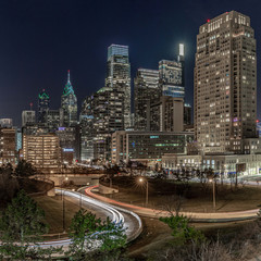 Fototapeta na wymiar Philadelphia skyline at night 