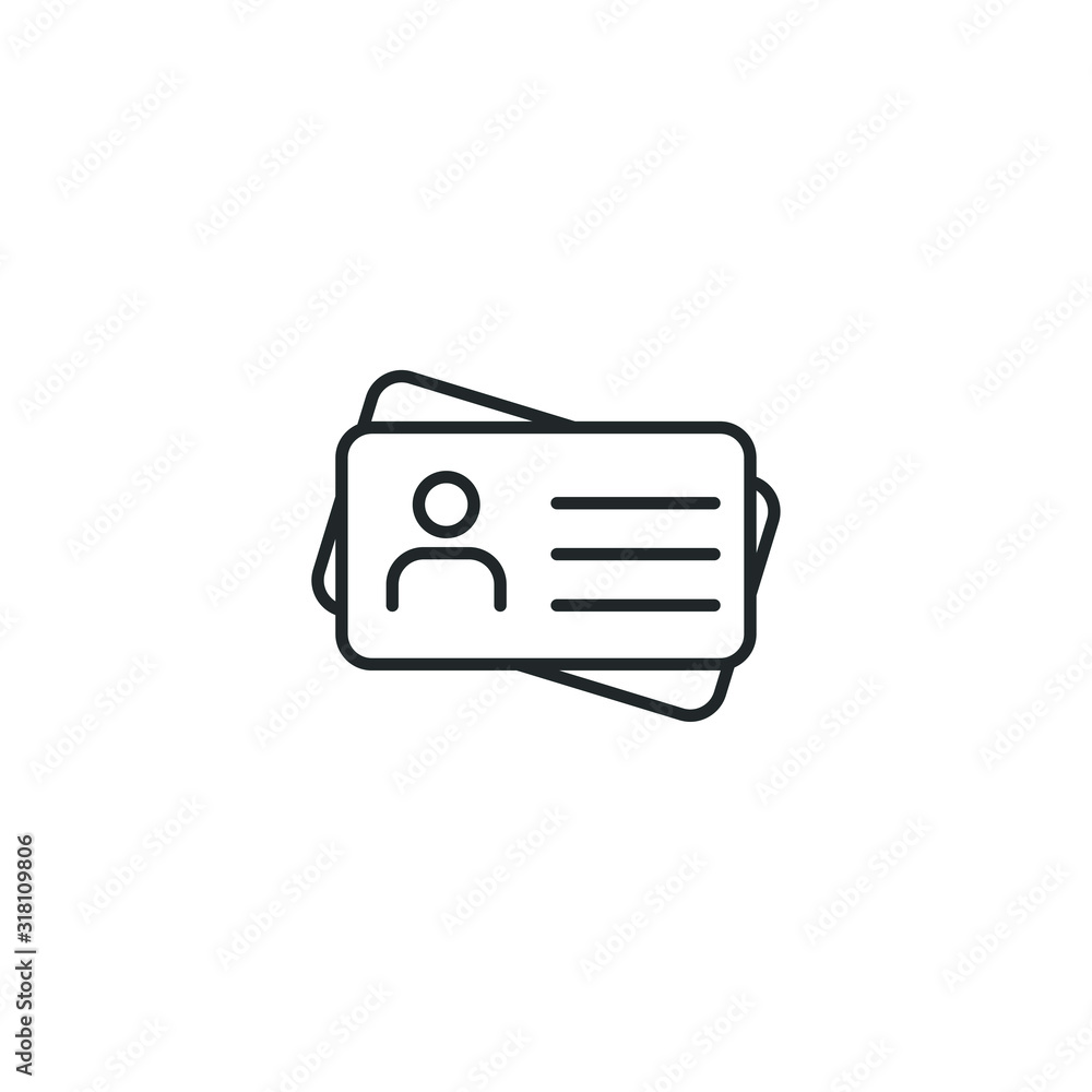 Leinwandbilder Id card icon template color editable. Identification card symbol vector sign isolated on white background illustration for graphic and web design.