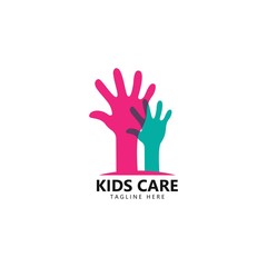 kids care logo unity vector icon illustration