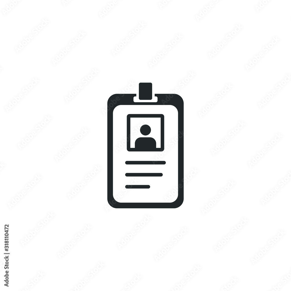 Aufkleber id card icon template color editable. identification card symbol vector sign isolated on white backg