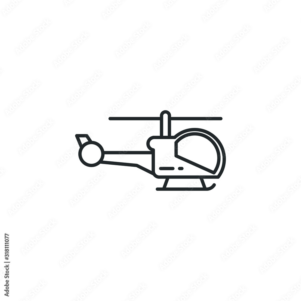 Aufkleber helicopter icon template color editable. helicopter symbol vector sign isolated on white background 