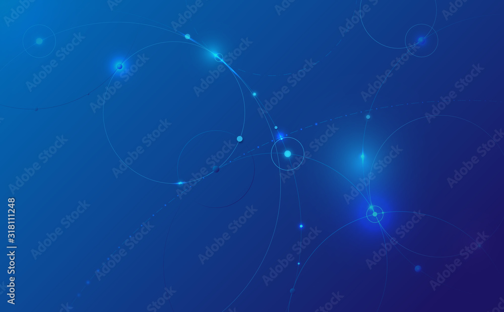 Poster abstract circles technology futuristic background. round banner with empty space for your design