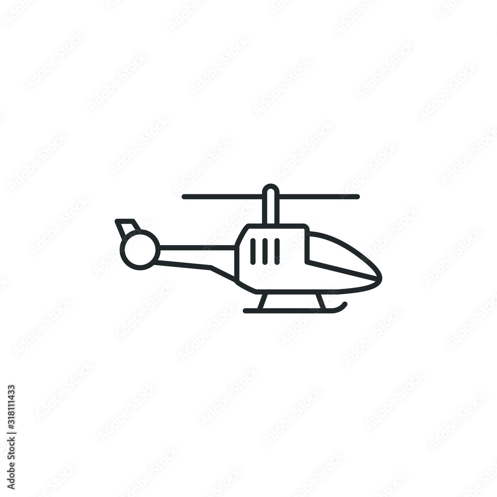 Poster helicopter icon template color editable. helicopter symbol vector sign isolated on white background 