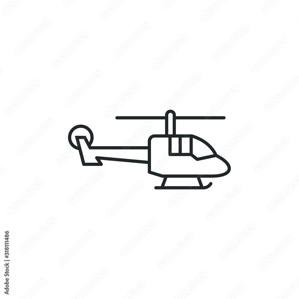 Poster helicopter icon template color editable. helicopter symbol vector sign isolated on white background 