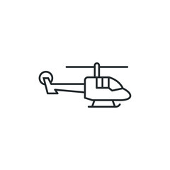 Helicopter icon template color editable. Helicopter symbol vector sign isolated on white background illustration for graphic and web design.