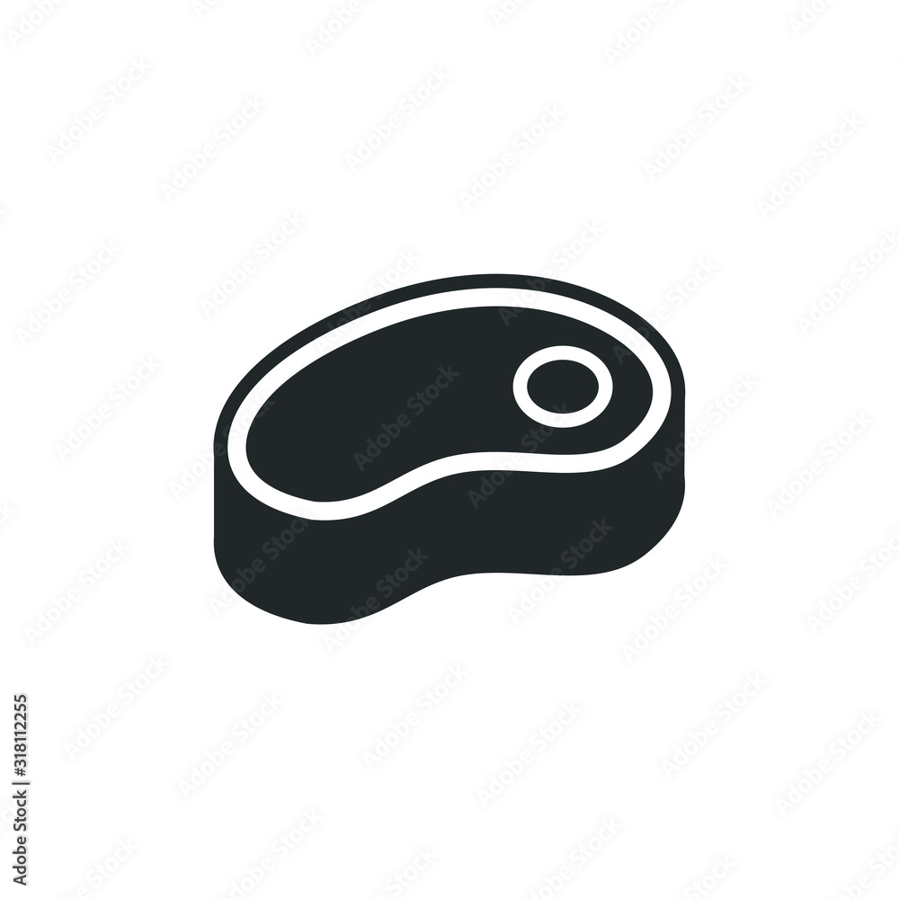 Aufkleber steak icon template color editable. meatl symbol vector sign isolated on white background illustrati