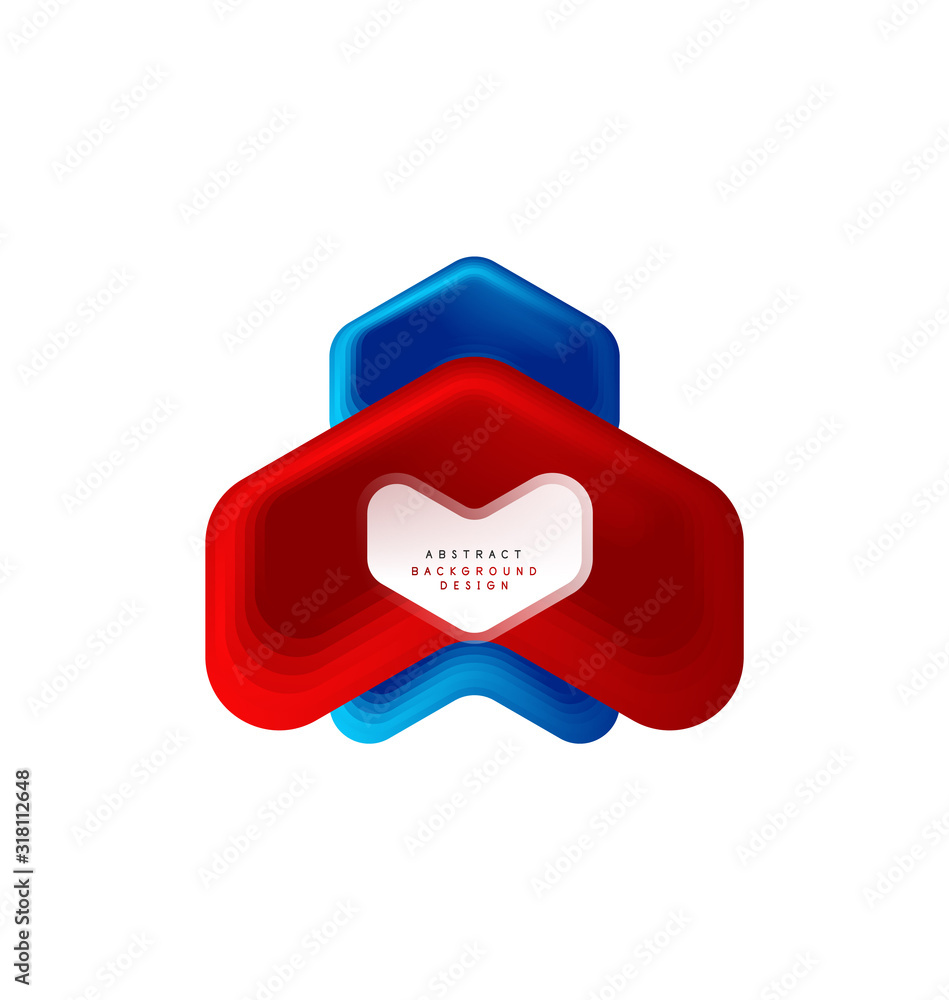 Poster vector arrow geometric banner created with blend color shapes effects. trendy simple button, icon or