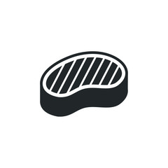 Steak icon template color editable. meatl symbol vector sign isolated on white background illustration for graphic and web design.