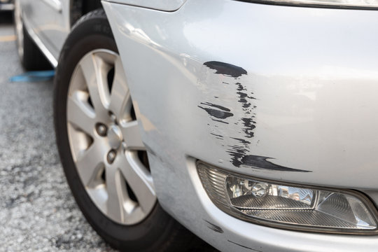 Scratch on car bumper due to minor accident