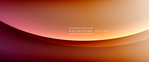 Wave liquid style lines with shadows and light on gradient background. Trendy simple fluid color gradient abstract background with dynamic straight shadow line effect