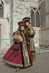 Fototapeta na wymiar Italy, Venice colorful carnival masks.
